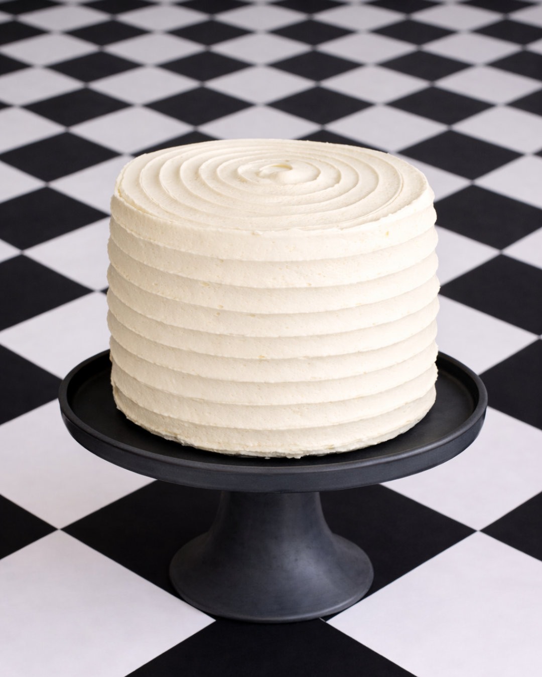 banana cake with white buttercream icing